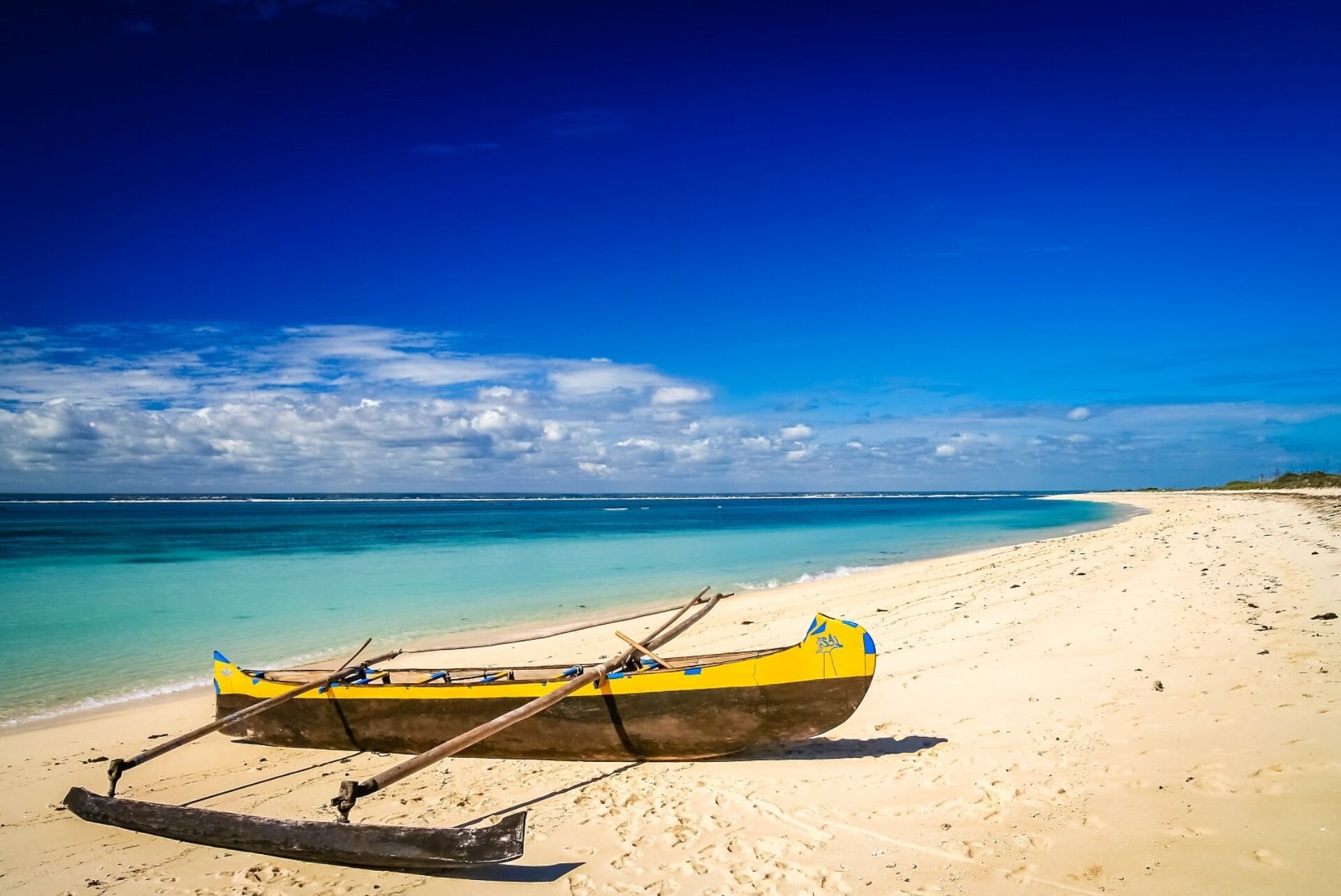 plaża, Madagaskar, piroga, ocean, wczasy, wycieczki, itaka